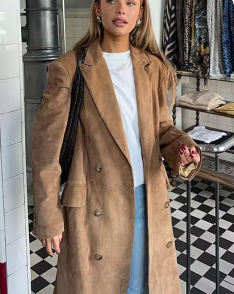 SUEDE TRENCH COAT